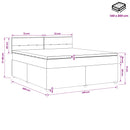 Boxmadras med topmadras med hovedgærde Sort 140 x 200 cm Stof