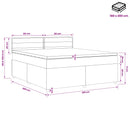 Boxmadras med topmadras Lysegrå 160 x 200 cm Stof