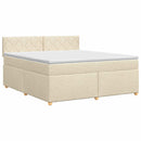 Boxmadras med topmadras Cremefarvet 160 x 200 cm Stof