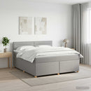 Boxmadras med topmadras Lysegrå 180 x 200 cm Stof