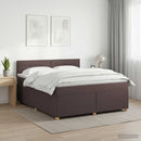 Boxmadras med topmadras Mørk Brun 140 x 200 cm Stof