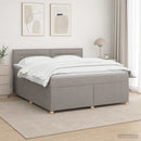 Boxmadras med topmadras Gråbrun 180 x 200 cm Stof