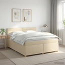 Boxmadras med topmadras Cremefarvet 140 x 190 cm Stof