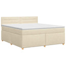 Boxmadras med topmadras Cremefarvet 180 x 200 cm Stof