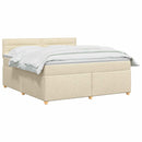 Boxmadras med topmadras Cremefarvet 180 x 200 cm Stof