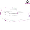 Boxmadras med topmadras Cremefarvet 180 x 200 cm Stof