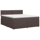 Boxmadras med topmadras Mørk Brun 180 x 200 cm Stof