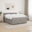 Boxmadras med topmadras Gråbrun 160 x 200 cm Stof