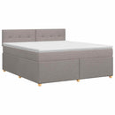 Boxmadras med topmadras Gråbrun 180 x 200 cm Stof
