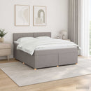 Boxmadras med topmadras Gråbrun 180 x 200 cm Stof