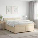 Boxmadras med topmadras Cremefarvet 180 x 200 cm Stof