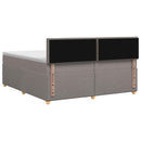 Boxmadras med topmadras Gråbrun 200 x 200 cm Stof