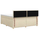 Boxmadras med topmadras Cremefarvet 200 x 200 cm Stof