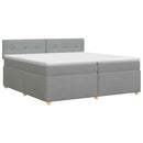 Boxmadras med topmadras Lysegrå 200 x 200 cm Stof