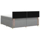 Boxmadras med topmadras Lysegrå 200 x 200 cm Stof