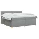 Boxmadras med topmadras Lysegrå 200 x 200 cm Stof