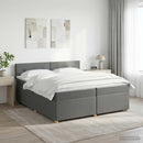 Boxmadras med topmadras Mørkegrå 200 x 200 cm Stof