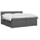 Boxmadras med topmadras Mørkegrå 200 x 200 cm Stof