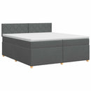 Boxmadras med topmadras Mørkegrå 200 x 200 cm Stof
