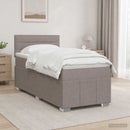 Boxmadras med topmadras Gråbrun 100 x 200 cm Stof