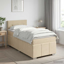 Boxmadras med topmadras Cremefarvet 90 x 200 cm Stof