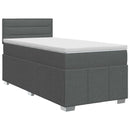 Boxmadras med topmadras Mørkegrå 90 x 200 cm Stof