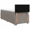 Boxmadras med topmadras med hovedgærde Gråbrun 90 x 200 cm Stof