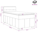 Boxmadras med topmadras med hovedgærde Gråbrun 90 x 200 cm Stof