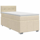 Boxmadras med topmadras Cremefarvet 90 x 200 cm Stof