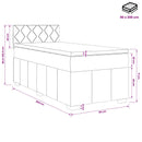 Boxmadras med topmadras Cremefarvet 90 x 200 cm Stof