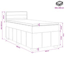 Boxmadras med topmadras Gråbrun 100 x 200 cm Stof