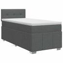 Boxmadras med topmadras Mørkegrå 100 x 200 cm Stof