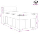 Boxmadras med topmadras Gråbrun 100 x 200 cm Stof