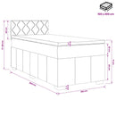 Boxmadras med topmadras Lysegrå 100 x 200 cm Stof