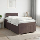 Boxmadras med topmadras Mørk Brun 120 x 190 cm Stof