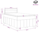 Boxmadras med topmadras Gråbrun 120 x 190 cm Stof