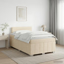 Boxmadras med topmadras Cremefarvet 120 x 190 cm Stof