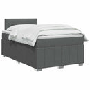 Boxmadras med topmadras Mørkegrå 120 x 190 cm Stof