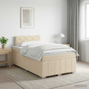 Boxmadras med topmadras Cremefarvet 120 x 190 cm Stof