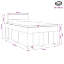 Boxmadras med topmadras Gråbrun 120 x 200 cm Stof