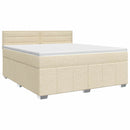 Boxmadras med topmadras Cremefarvet 140 x 190 cm Stof