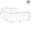 Boxmadras med topmadras med hovedgærde Sort 140 x 190 cm Stof