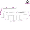 Boxmadras med topmadras med hovedgærde Blå 140 x 190 cm Stof