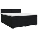 Boxmadras med topmadras med hovedgærde Sort 140 x 190 cm Stof