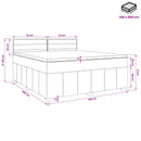 Boxmadras med topmadras Mørk Brun 140 x 200 cm Stof