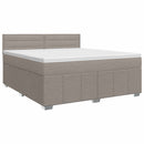 Boxmadras med topmadras Gråbrun 140 x 200 cm Stof