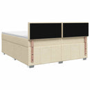 Boxmadras med topmadras Cremefarvet 140 x 200 cm Stof