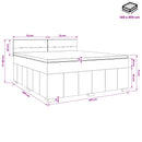 Boxmadras med topmadras med hovedgærde Sort 140 x 200 cm Stof
