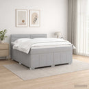 Boxmadras med topmadras Lysegrå 180 x 200 cm Stof