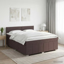 Boxmadras med topmadras Mørk Brun 140 x 200 cm Stof